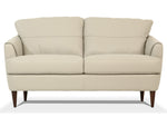 Helena Pearl Grey Leather Loveseat