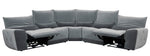 Helix 5-Pc 2-Tone Gray Velvet Power Recliner Sectional