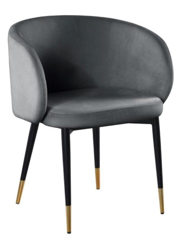 Hemingway Grey Velvet Side Chair