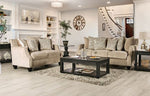 Hendon Beige Chenille Sofa with Sloped Arms