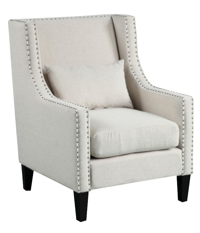 Hepsie Beige Linen Accent Chair