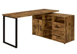 Hertford Antique Nutmeg Wood/Black Metal Office Desk