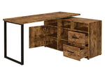 Hertford Antique Nutmeg Wood/Black Metal Office Desk