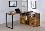 Hertford Antique Nutmeg Wood/Black Metal Office Desk