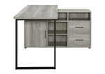 Hertford Grey Driftwood Wood/Black Metal Office Desk