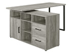 Hertford Grey Driftwood Wood/Black Metal Office Desk