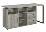 Hertford Grey Driftwood Wood/Black Metal Office Desk