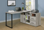 Hertford Grey Driftwood Wood/Black Metal Office Desk