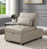 Hidalgo Beige PU Leather Adjustable Chair