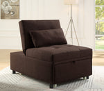 Hidalgo Brown Linen Fabric Adjustable Chair