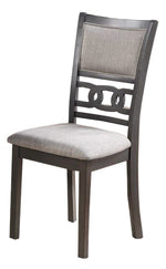 Hilda 2 Grey Fabric/Wood Side Chairs