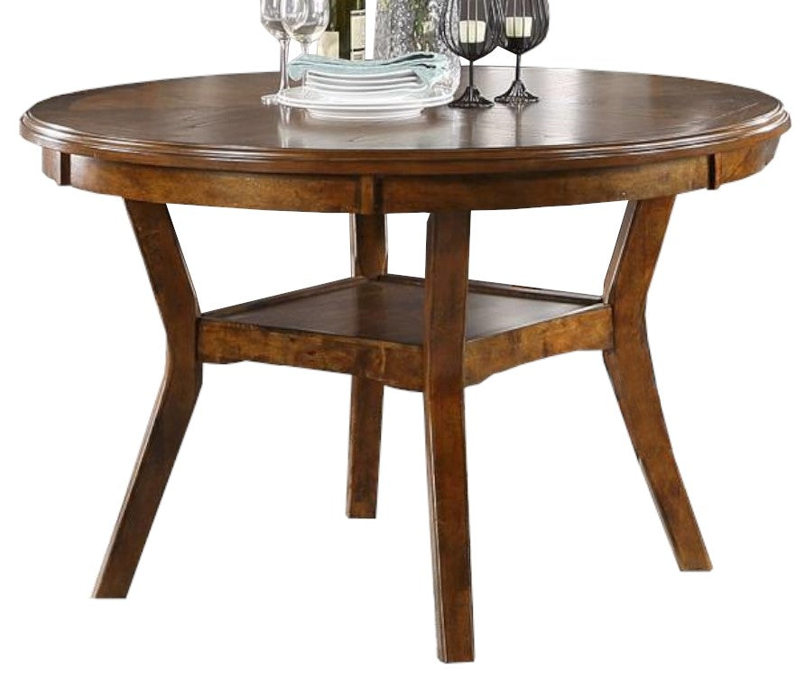 Hilda Walnut Wood Round Dining Table