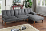 Himani Blue Grey Linen-Like Fabric Adjustable Sectional