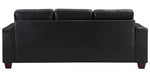 Hinsall Black Premium Faux Leather Sofa (Oversized)