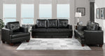 Hinsall Black Premium Faux Leather Sofa (Oversized)