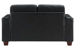 Hinsall Black Premium Faux Leather Tufted Loveseat