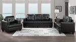 Hinsall Black Premium Faux Leather Tufted Loveseat