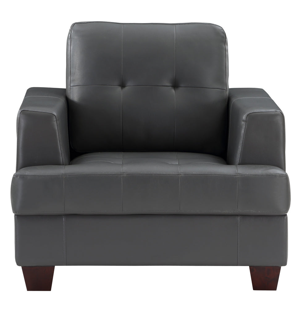 Hinsall Gray Premium Faux Leather Chair