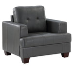 Hinsall Gray Premium Faux Leather Chair