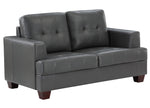 Hinsall Gray Premium Faux Leather Loveseat