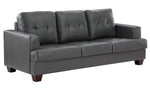 Hinsall Gray Premium Faux Leather Sofa (Oversized)