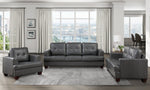 Hinsall Gray Premium Faux Leather Sofa (Oversized)