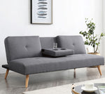 Hobbs Grey Fabric Sofa Bed with Drop-Down Table