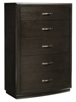 Hodgin Dark Charcoal Wood 5-Drawer Chest