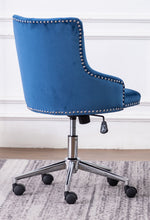 Hodiyah Blue Velvet Fabric Office Chair