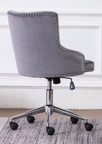 Hodiyah Dark Gray Velvet Fabric Office Chair