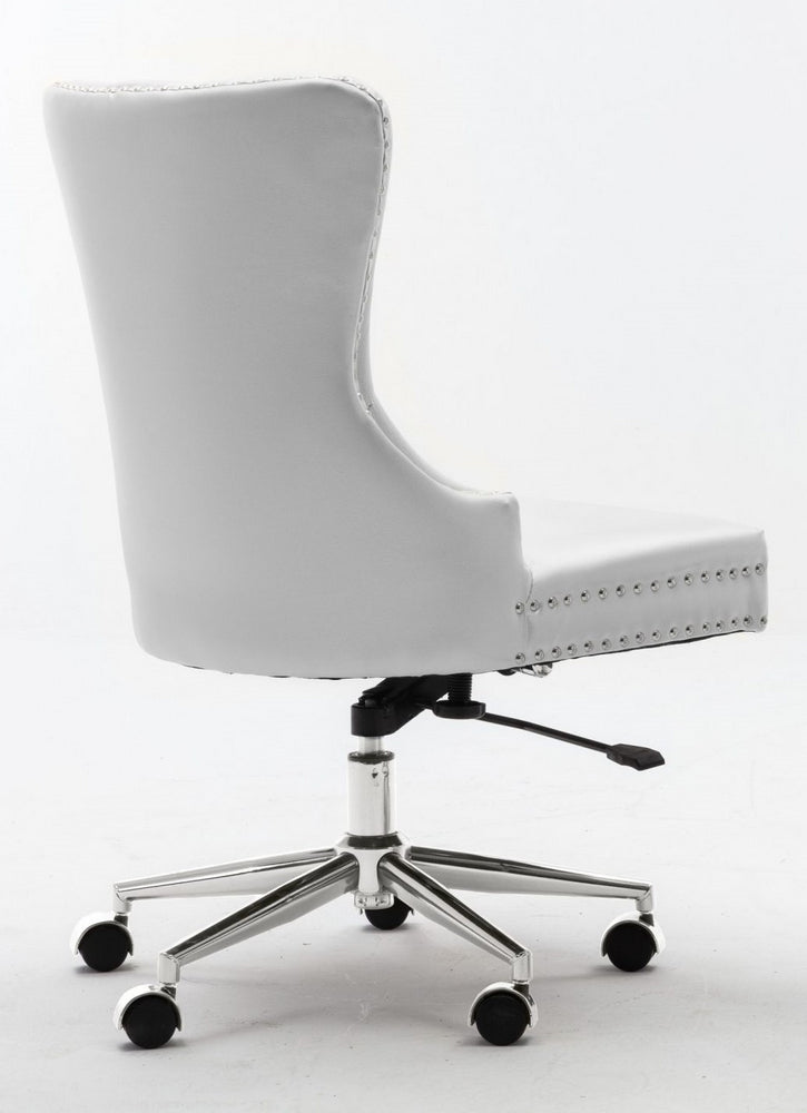 Hodiyah White Faux Leather Office Chair