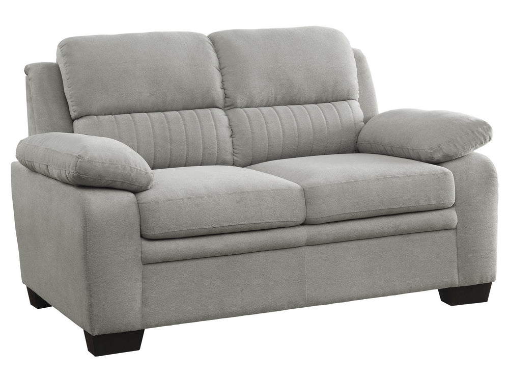 Holleman Gray Textured Fabric Loveseat