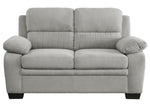 Holleman Gray Textured Fabric Loveseat