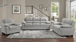 Holleman Gray Textured Fabric Loveseat