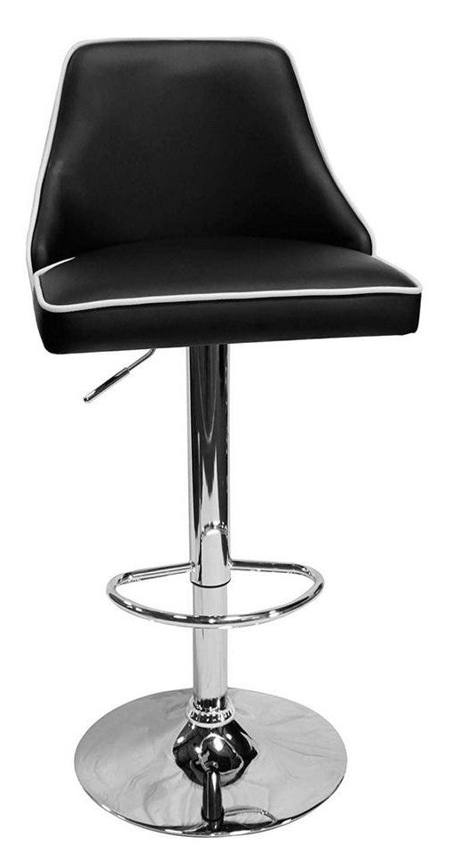 Hollie 2 Black Faux Leather/Metal Bar Chairs