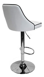 Hollie 2 White Faux Leather/Metal Bar Chairs