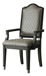 House Beatrice 2 Beige Fabric/Charcoal Wood Arm Chairs