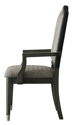 House Beatrice 2 Beige Fabric/Charcoal Wood Arm Chairs