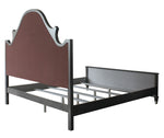 House Beatrice Charcoal Wood Queen Bed with Fabric Headboard