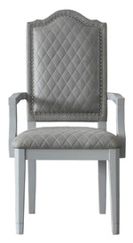 House Marchese 2 Gray Fabric/Pearl Gray Wood Arm Chairs