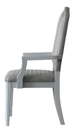 House Marchese 2 Gray Fabric/Pearl Gray Wood Arm Chairs