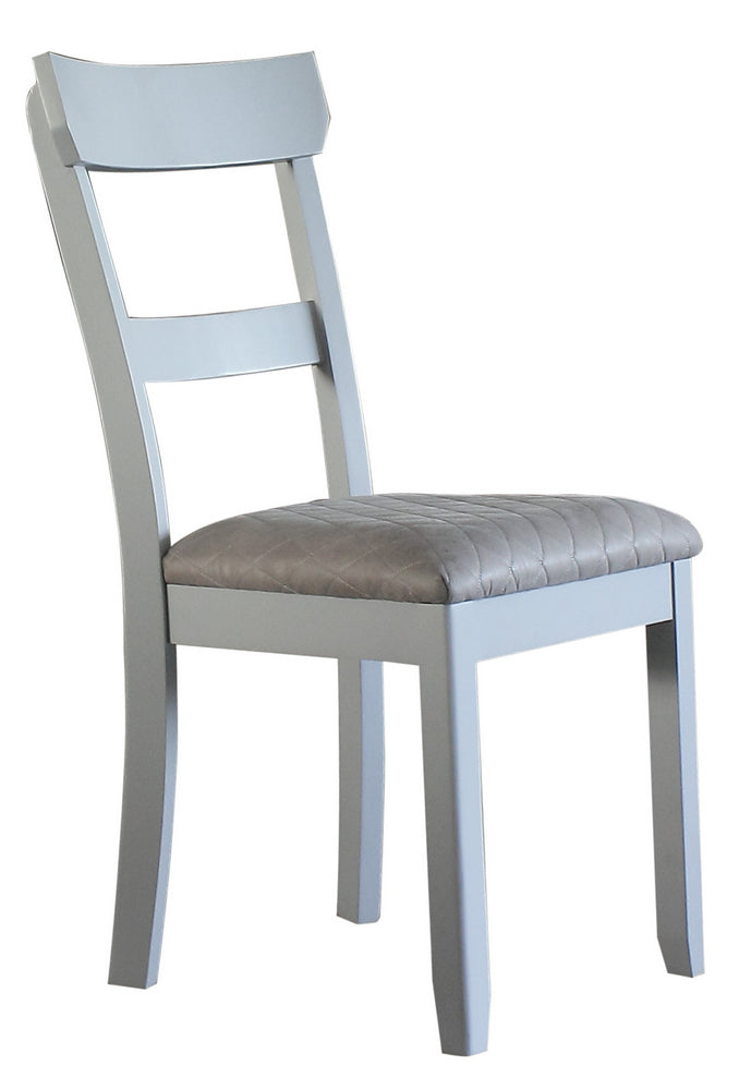 House Marchese 2 Gray Fabric/Pearl Gray Wood Side Chairs