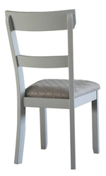 House Marchese 2 Gray Fabric/Pearl Gray Wood Side Chairs