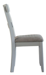 House Marchese 2 Gray Fabric/Pearl Gray Wood Side Chairs