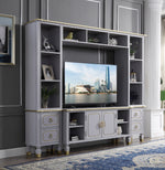 House Marchese 3-Pc Pearl Gray Wood Entertainment Center