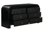 Hump Modern Black Wood 6-Drawer Dresser