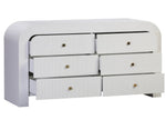 Hump Modern White Wood 6-Drawer Dresser