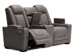 Hyllmont Gray Power Recliner Loveseat