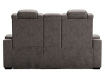 Hyllmont Gray Power Recliner Loveseat