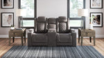 Hyllmont Gray Power Recliner Loveseat